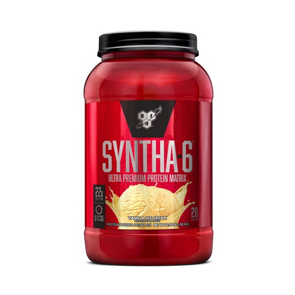 BSN SYNTHA-6 Whey Protein Powder, Vanilla Milk Isolate Protein Powder with Micellar Casein, Ice Cream, 28 Servings (Package May Vary)