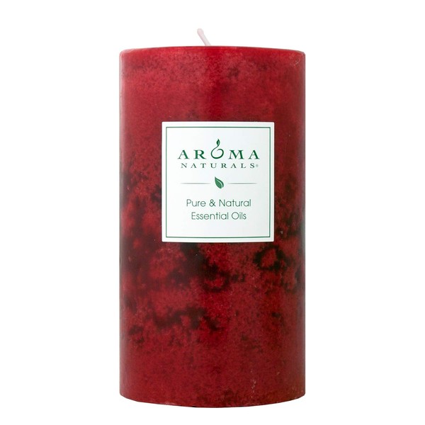 Aroma Naturals Holiday Orange, Clove and Cinnamon Essential Oil Scented Pillar Candle, Warm Spice, 2.75 inch x 5 inch