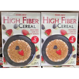Trader Joe's High Fiber Cereal Low Fat Low Sodium 14.5oz 411g (2 Boxes)