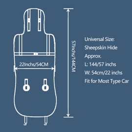 OGLAND Fluffy Sheepskin Car Seat Cover-Fuzzy Fur Auto Cushion for Universal Automotive Protector (Linen Color, 1 Pcs Front Seat Cover)