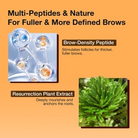 Hair Labs Sérum para realzar las cejas con 5 péptidos y extracto de planta de la resurrección, favorece unas cejas más pobladas y de aspecto más saludable, formato roll-on para cejas y línea del cabel