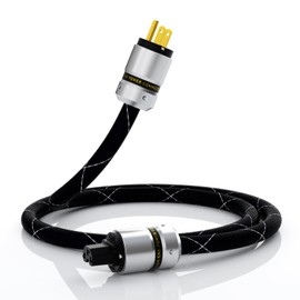 Monosaudio 12AWG Audiophile Power Cord Pure Copper Audio Power Cable 125V 15A HiFi Power Cable Gold Plated Plugs Braided Sleeves Power Line for Speaker,Sub,Turntable,Amp,DAC(1M/3.3Ft)