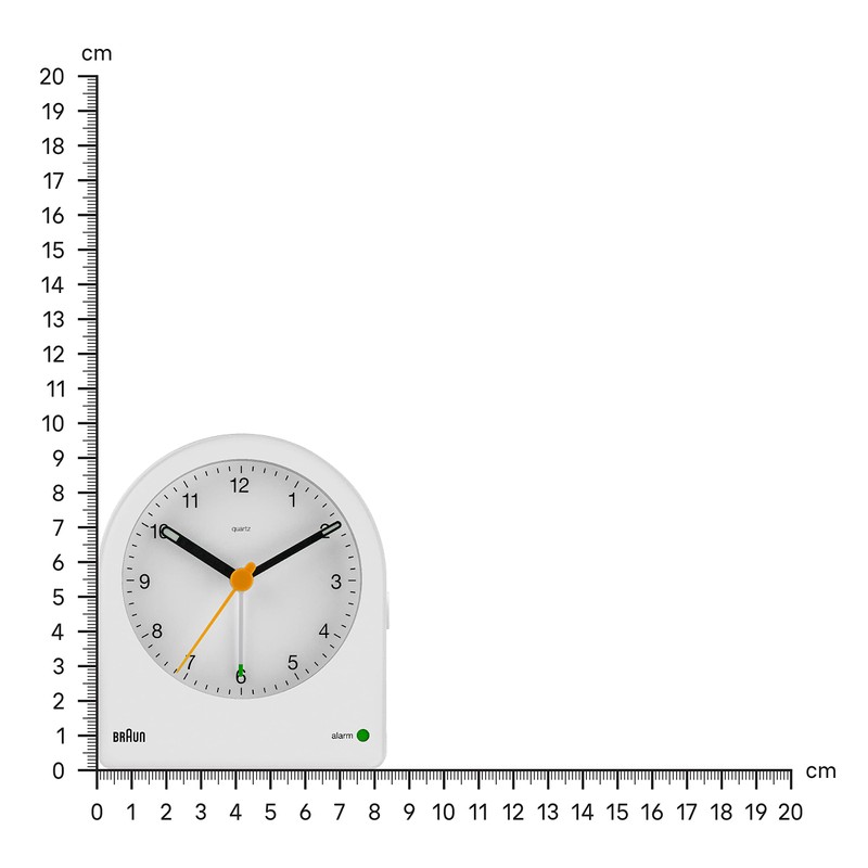 Braun classic analogue alarm clock with snooze and continuous backlight,