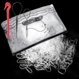 1000Pcs Hair Elastic Bands,Elastic Hairs Bands with Removal Hook and 2 Braid Tools,Small Elastic Bands for Hair,for Kids Hair Braiding,Wedding Hairstyle,Hair-Accessory
