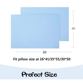 Baby Toddler Pillowcase, Plain Cot Bed Pillow Pair Cases 40 x 60cm, 2 Pack 100% Cotton Soft Pillow Cover for Boys & Girls Bedding, Kids Travel Pillow Pillowcase with Envelope Closure（Blue）