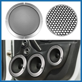A ABSOPRO 8" Speaker Grille Cover Mesh Trim Round Subwoofer Grille Horn Protective Guard Silver Tone Car Auto Stereo Accessories Item Replacement