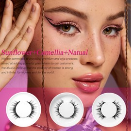 Ginani Magnetic Eyelashes with Applicator, Magnetic Eyelashes Without Eyeliner，Reusable Glue-Free Natural Look Eyelashes Kit Easy to Wear and Remove