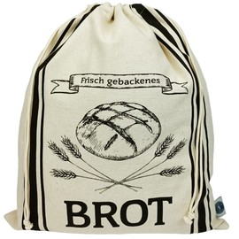 LANGDGUUS Bread Bags Set of 2 | Reusable | with Drawstring | 38 x 43 cm | Drawstring Bag | Bags for Bread, Baguette, Homemade Bread, Fruit and Vegetable Bags, beige