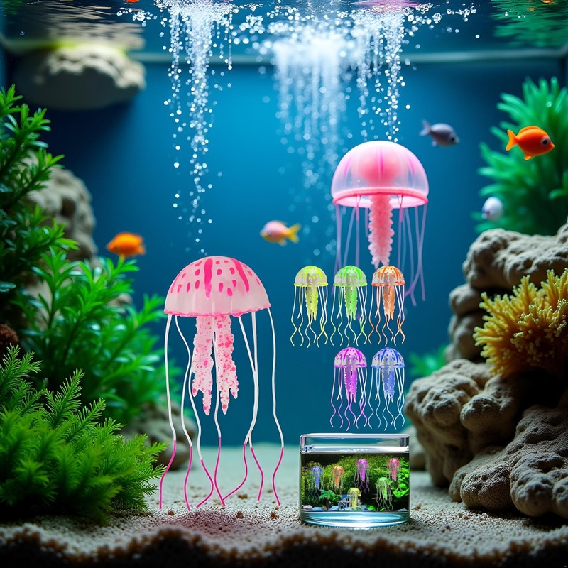 GANPUB Pink Artificial Simulation Glowing Jellyfish Suitable for Fish Tank
