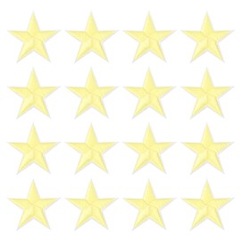 MECCANIXITY 32 Pcs Star Iron/Sew on Patches Embroidered Appliques Embroidered Decorative Repair Patches for Jacket Denim Collection Clothes Dress Hats Jeans DIY Accessory, Light Yellow