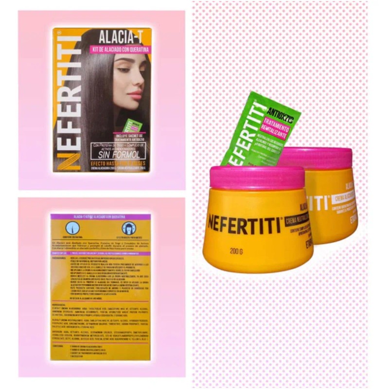 Kit Alaciado Crema Queratina Alacia Nefertiti