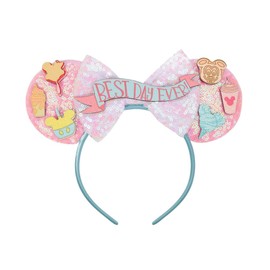 ULUEXEZA Mouse Ears Headband Handmade Best Day Ever Ears for Party Trip Parks CospLay Essentials (Best Day Ever - Pink)