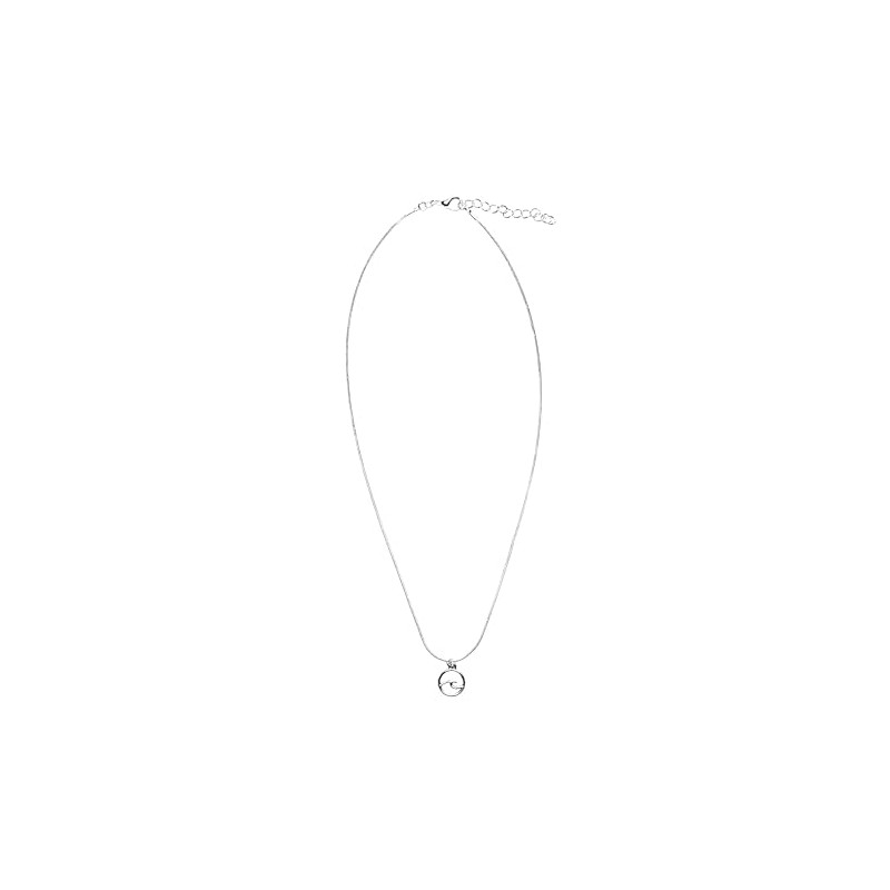 Small Silver Stainless steel wave charm necklace