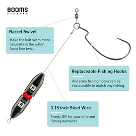 Booms Fishing TR1 Tokyo Rig Kit with Hooks, 4pack 1/4oz