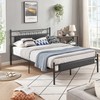VECELO Queen Size Platform Bed Frame with Wood Headboard/Mattress Foundation/Premium