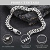 Ruispeed Set of 3 Stainless Steel Men's Bracelets Cuban Chain