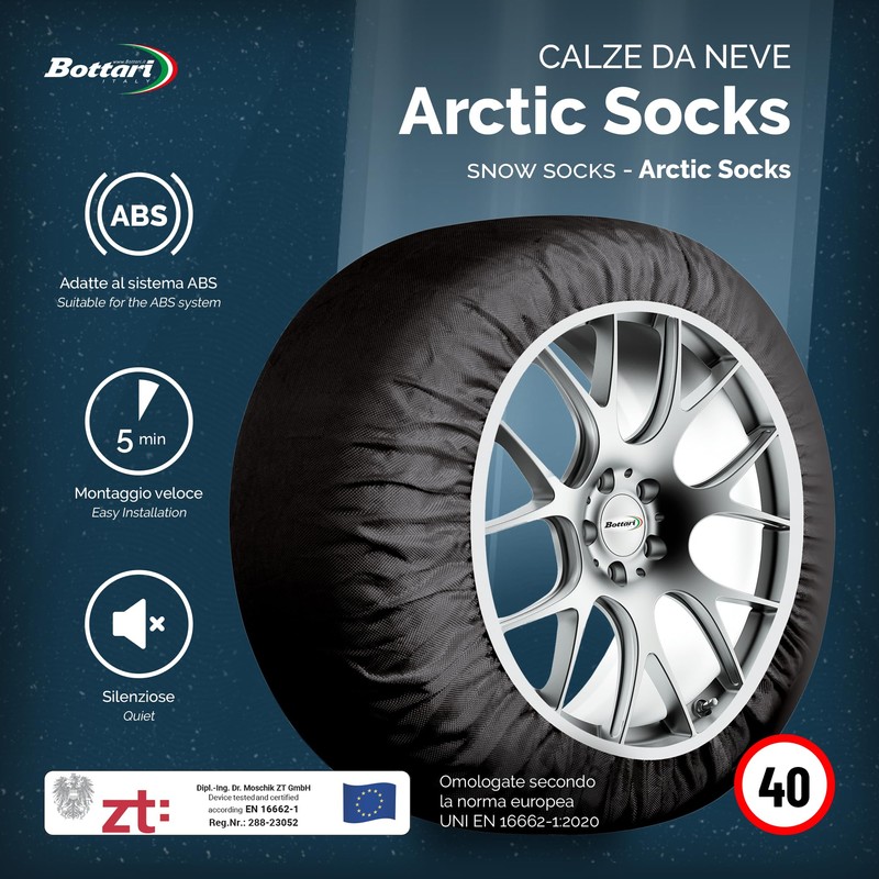 Bottari Approved Snow Socks Italy Arctic Socks Snow Socks 2