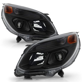 ACANII - For 2016-2017 Chevy Equinox Black Housing OE style Projector Headlights Headlamps Assembly Pair Set Left+Right