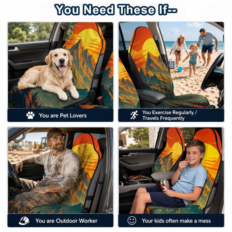 CORTHENA Car Seat Towel Cover 2 Pack for Front Seats,