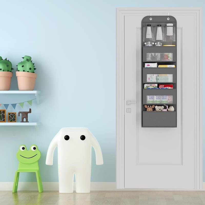 Over The Door Organizer, 4-Shelf Door Hanging Organizer for Nursery,