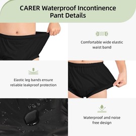 2 PCS Adult Diaper Covers Noiseless Leakproof Underwear Cover Durable, Lightweight Waterproof Underwear for Incontinence