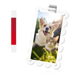 Magnetic Photo Car Visor Clip,4.71×2.74 Inch Acrylic Visor Clips for Car Photo with Lacy Border,Stylish Automotive Interior Accessories Cars Visors Clips for Photos (Large)