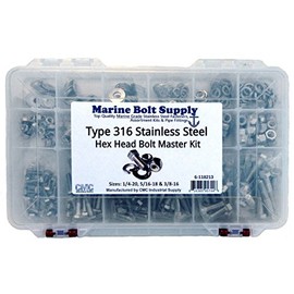 Type 316 Stainless Steel Hex Bolt Master Kit Marine Bolt Supply 6-118213