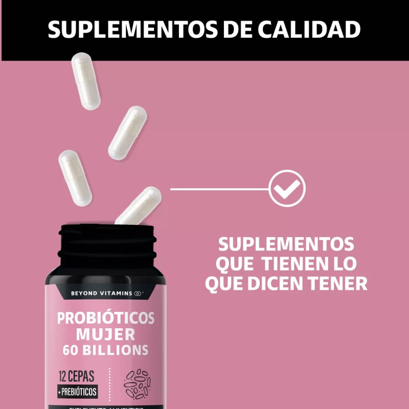 Probiticos Mujer 60 Billion Prebiticos (prebiotic) Inulina de Agave 12