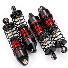 Runup Aluminium Shock Absorber Set 58 mm Front Rear Shock Absorber Damping Shock Absorber for Arrma 1:18 Granite Grom/Typhon Grom Mega 380-ARA2106 Truck Upgrade Parts (Black Red)