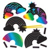 Baker Ross AW422 Rainbow Scratch Art Magnets (Pack of 10),
