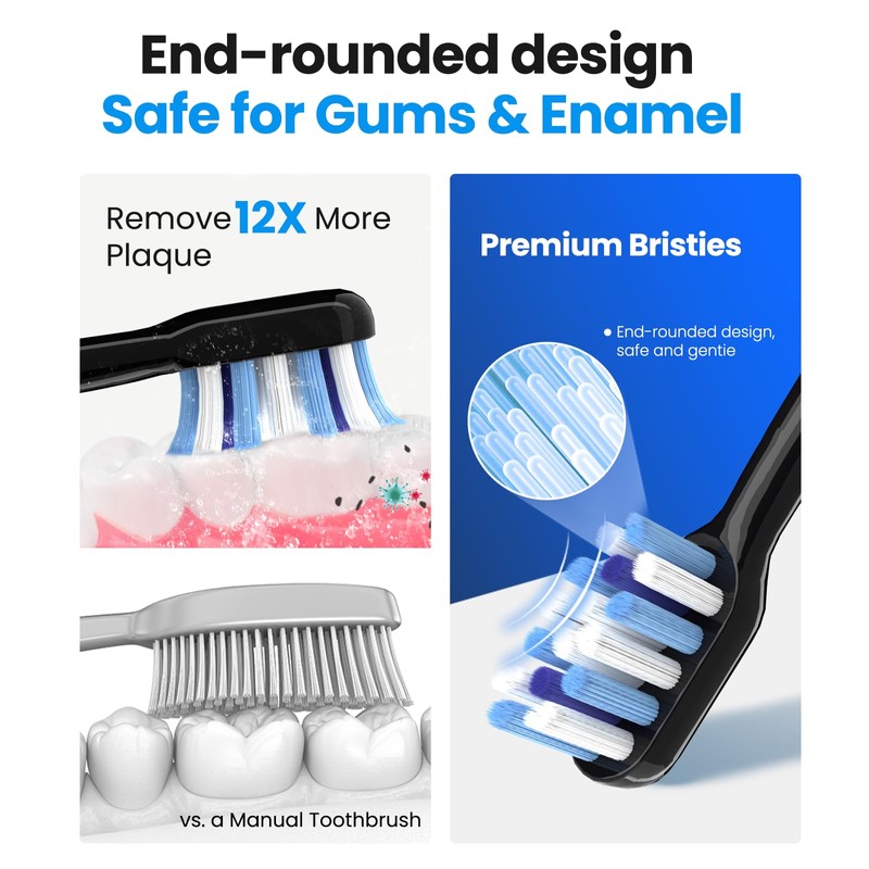 Marlincare Replacement Electric Toothbrush Heads, 4 Pack for One Year