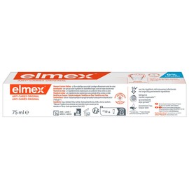ELMEX - ELMEX Toothpaste for Tooth Decay Original 0% Dyes - Caries - Sensitive Teeth, Painful Gums, Protection of Enamel, 75 ml