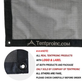 Dump Truck Mesh Tarp 8'X12' - Black Tentproinc Heavy Duty Cover With 6'' Pocket Reinforced Double Needle Stitch Webbing Ripping Tearing Stop, No Rust Thicker Brass Grommets –3 Years Limited Warranty