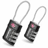 2 Pack TSA Approved Luggage Locks, Combination Travel Cable Lock,