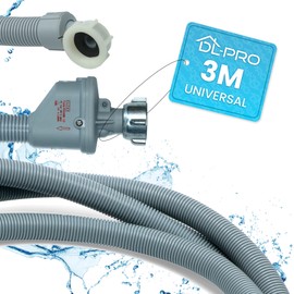 DL-pro Universal 3 m inlet hose, aqua stop hose, straight/angle for washing machine, dishwasher, dishwasher