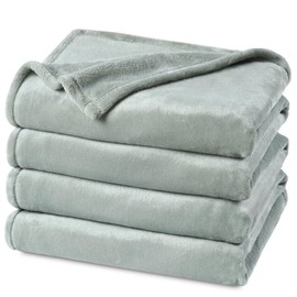 PHF Ultra Soft Fleece Blanket Single Size 130x150cm, No Shed No Pilling Luxury Plush Cozy Flannel 280GSM Lightweight Throw Blanket for Bed, Couch, Chair, Sofa Suitable for All Season, Sage Green
