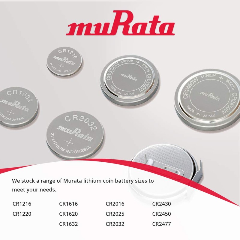 Murata CR2016 Battery DL2016 ECR2016 3V Lithium Coin Cell (15
