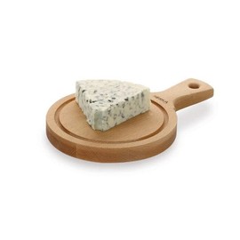 Boska Serving Board Round Amigo S/with Handle/Rustic Beechwood/for Cheeses or Tapas/Brown / ⌀ 6"