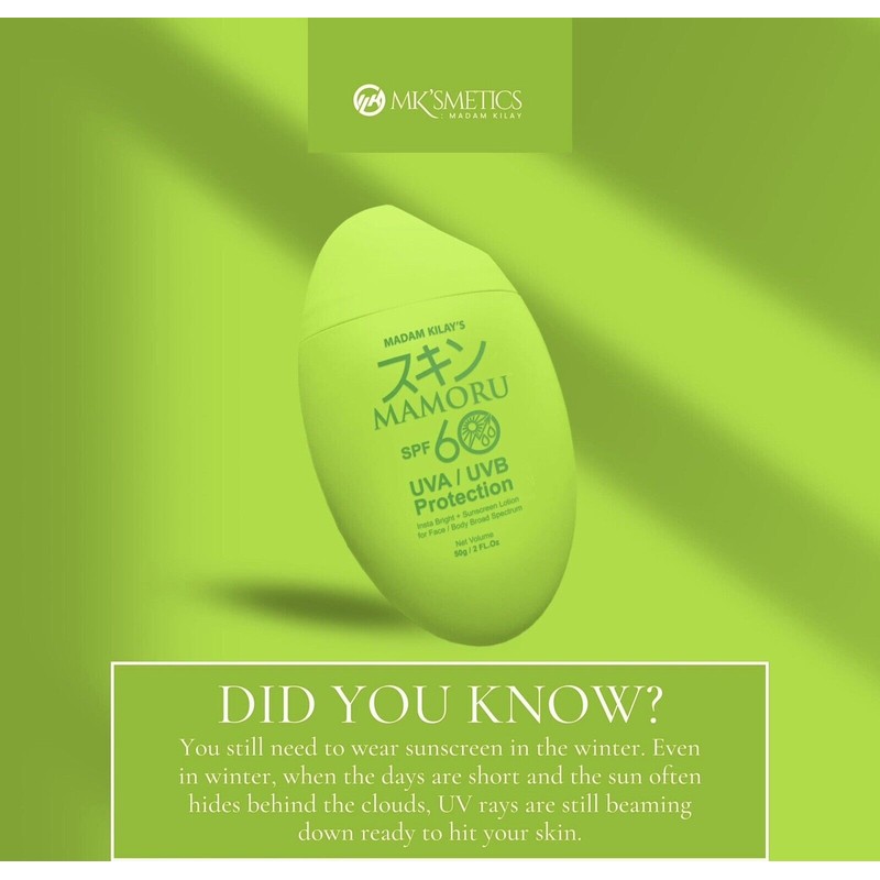 MKSMETICS 2 Packs Madam Kilay's Mamoru SPF 60 UVA/UVB Protection,