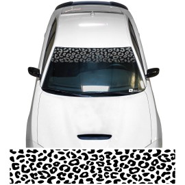 ClearSurface Universal Leopard Cheetah Print Front Windshield Visor Die Cut Decal Stickers - Leopard Print