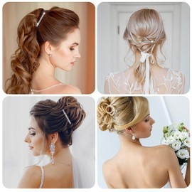 4 Pcs Sparkly Rhinestone Bling Hair Clips, Hair Barrettes for Women, Hair Jewels, Small Silver Hair Clip, Crystal Hair Clip, Ponytail Holder Side Clips, Rhinestone Hair Accessories for Women,Girl