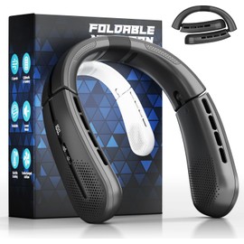 ChillGo Portable Neck Fan - 8400 RPM Enlarged Turbo Airflow - 5200mAh Personal Rechargeable Cooling Wearable Fan - Max 16H, 4 Speeds, Foldable, LED Display - Great Gifts for Men Women - 2nd Gen Pink