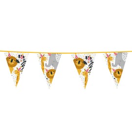 Wild Animals Bunting 6 m for Children's Birthday Parties and Zoo Party Wild Animals Safari Children's Birthday Party Garland Bunting Flag