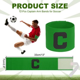PATIKIL Fußball Kapitänsbinde, 12 Stück Kapitänsarmbänder für Fußball Elastische Kapitänsbinde Sport Kapitänsarmbänder für Jugendliche Erwachsene Fußballteam Training Grün