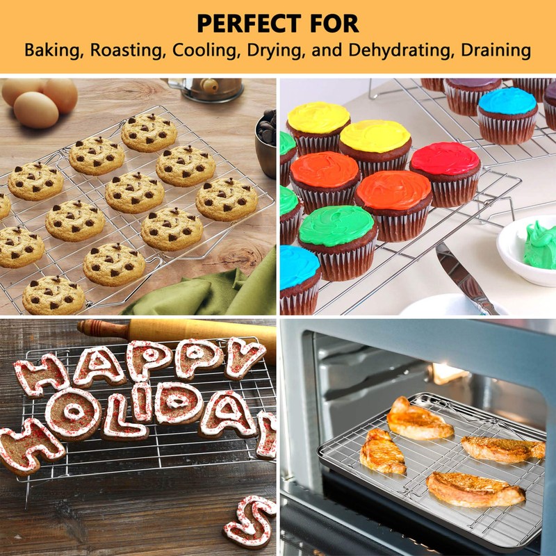 P&P CHEF Cooling Rack Set of 2, 2-Tier Stackable Stainless