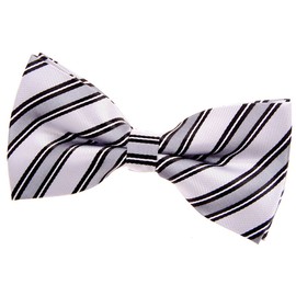 Retreez Men Woven Pre-tied Bow Tie Preppy Stripe 13 cm - blue