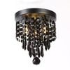 RAYMALUX Mini Chandelier 3 Lights Black Crystal Chandelier Lighting,Elegant Modern