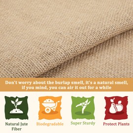 Riare 15 Feet x 40 Inch Natural Burlap Plant Covers Freeze Protection- High Density Jute Burlap Winter Plant Blankets Frost, Winter Frost Cloth for Outdoor Plants Trees Shrubs Winter Frost Protection