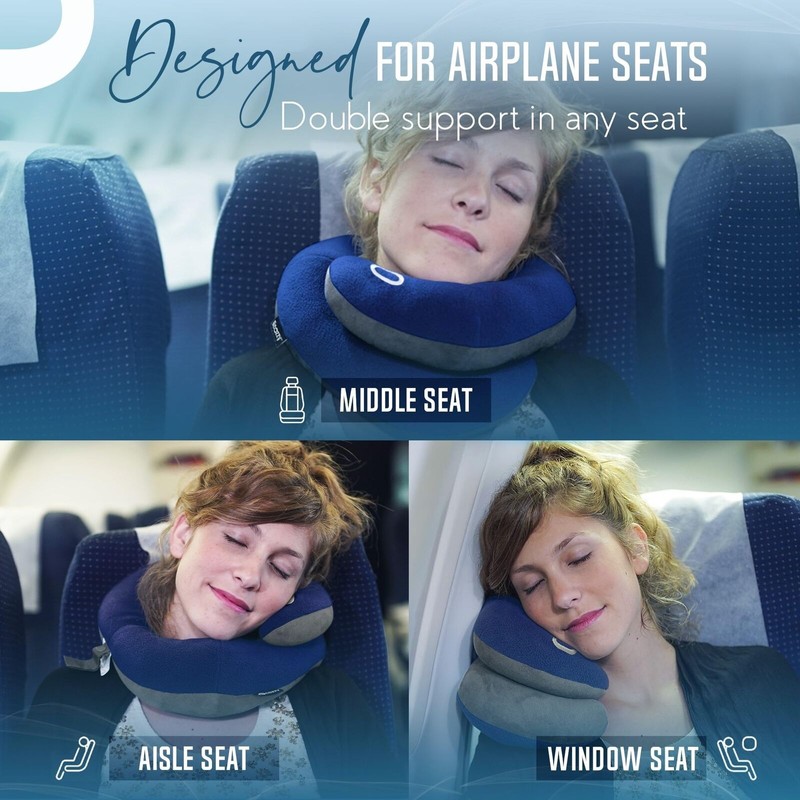 BCOZZY Neck Pillow for Travel Provides Double Support to The