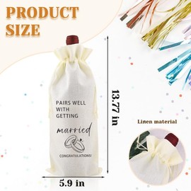 Xiyantiji Wedding Gift Wine Bottle Bag Engagement Gifts for Couples Newly Engaged Bridal Shower Party Decoration Married Gift Pairs Well With Getting Married Wine Burlap Bags